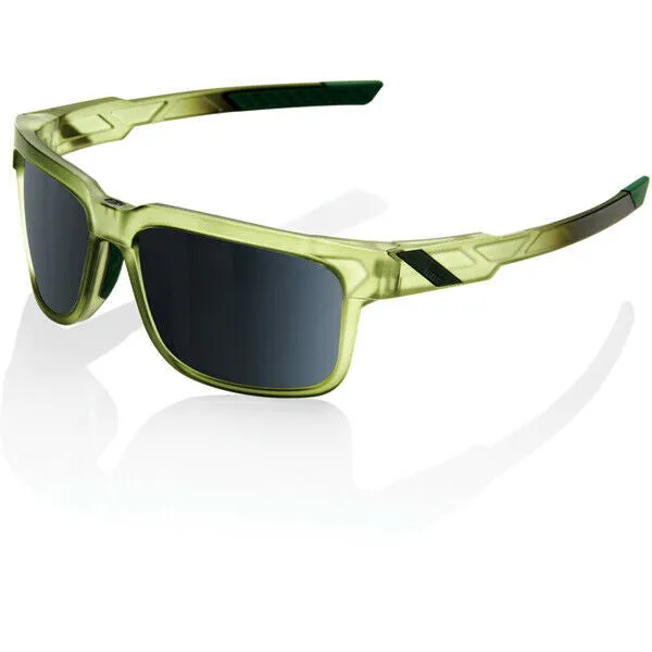 100% Type-S Sunglasses - Matt Translucent Olive Slate - Black Mirror Lens