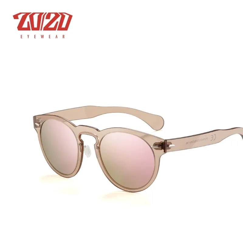 20/20 Full Rim Polarized Unisex Sunglasses Round Flat Lenses Pc1610