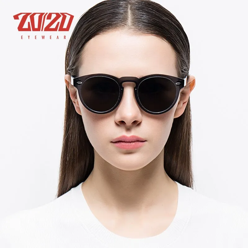 20/20 Full Rim Polarized Unisex Sunglasses Round Flat Lenses Pc1610