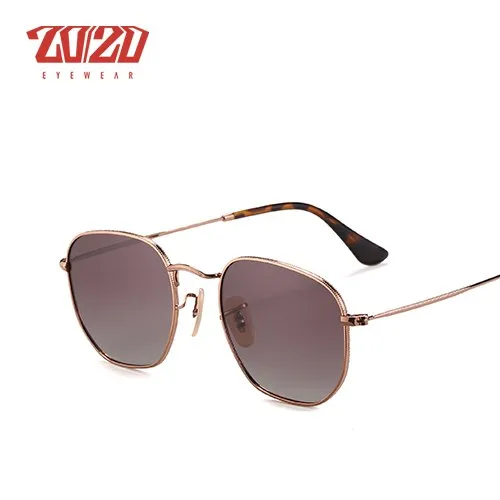 20/20 Polarized Square Metal Unisex Sunglasses 17033-2