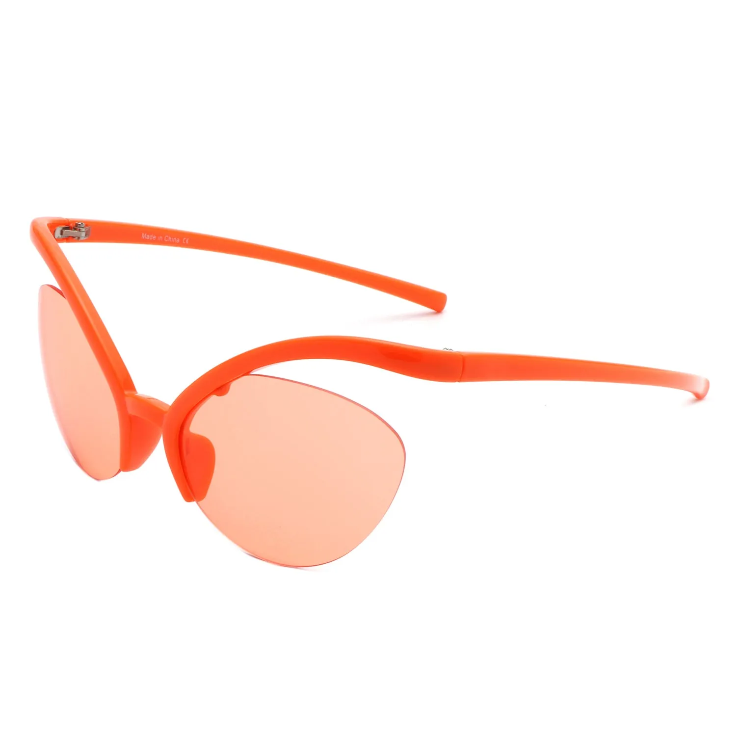 Astrein - Rimless Futuristic Oval Irregular Fashion Cat Eye Sunglasses