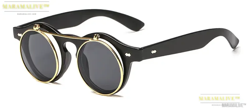 Black Retro SteamPunk Sunglasses