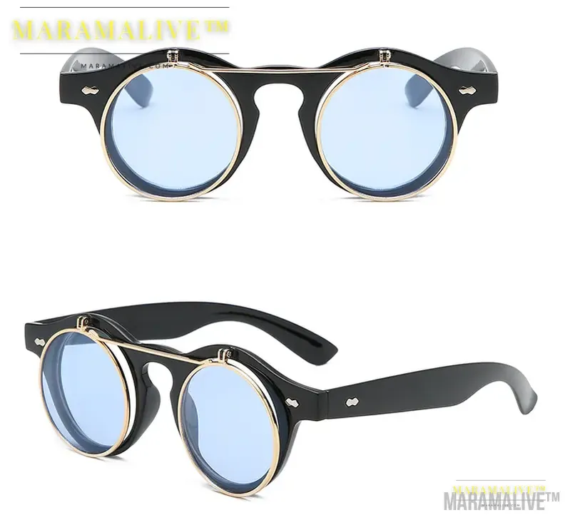 Black Retro SteamPunk Sunglasses