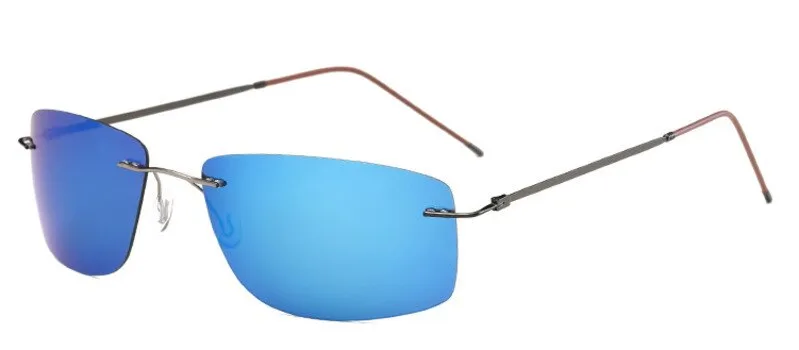 Brightzone Men's Sunglasses Polarized Rimless Titanium Square