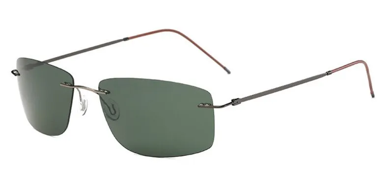 Brightzone Men's Sunglasses Polarized Rimless Titanium Square