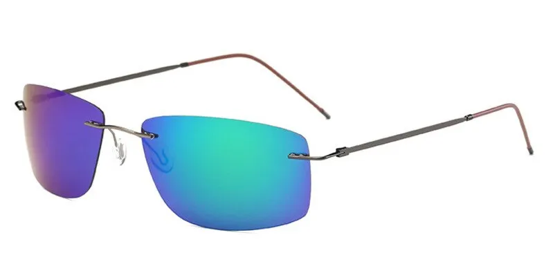 Brightzone Men's Sunglasses Polarized Rimless Titanium Square