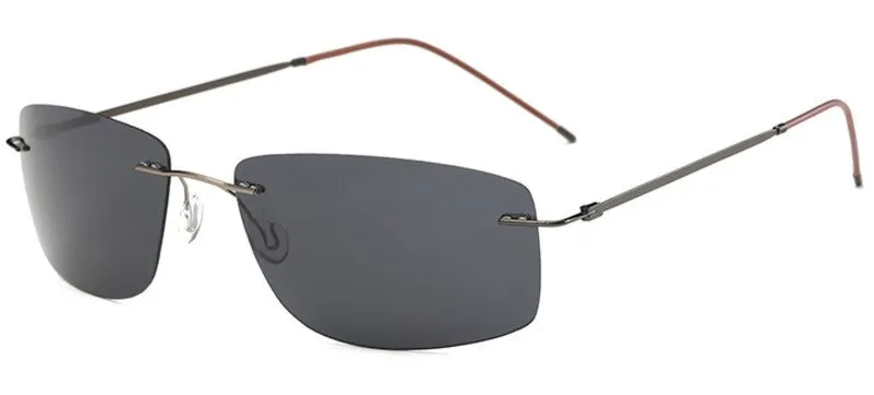 Brightzone Men's Sunglasses Polarized Rimless Titanium Square