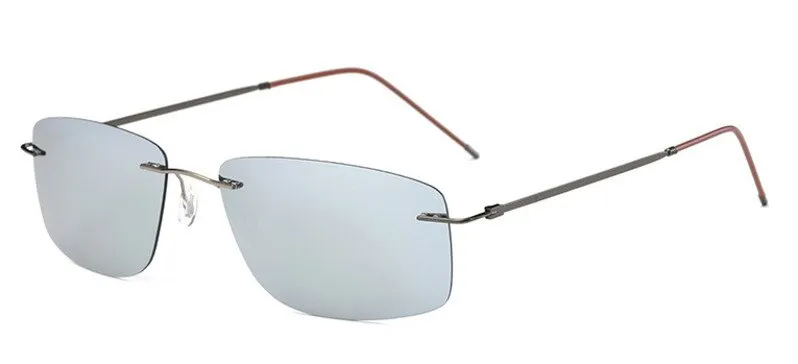 Brightzone Men's Sunglasses Polarized Rimless Titanium Square