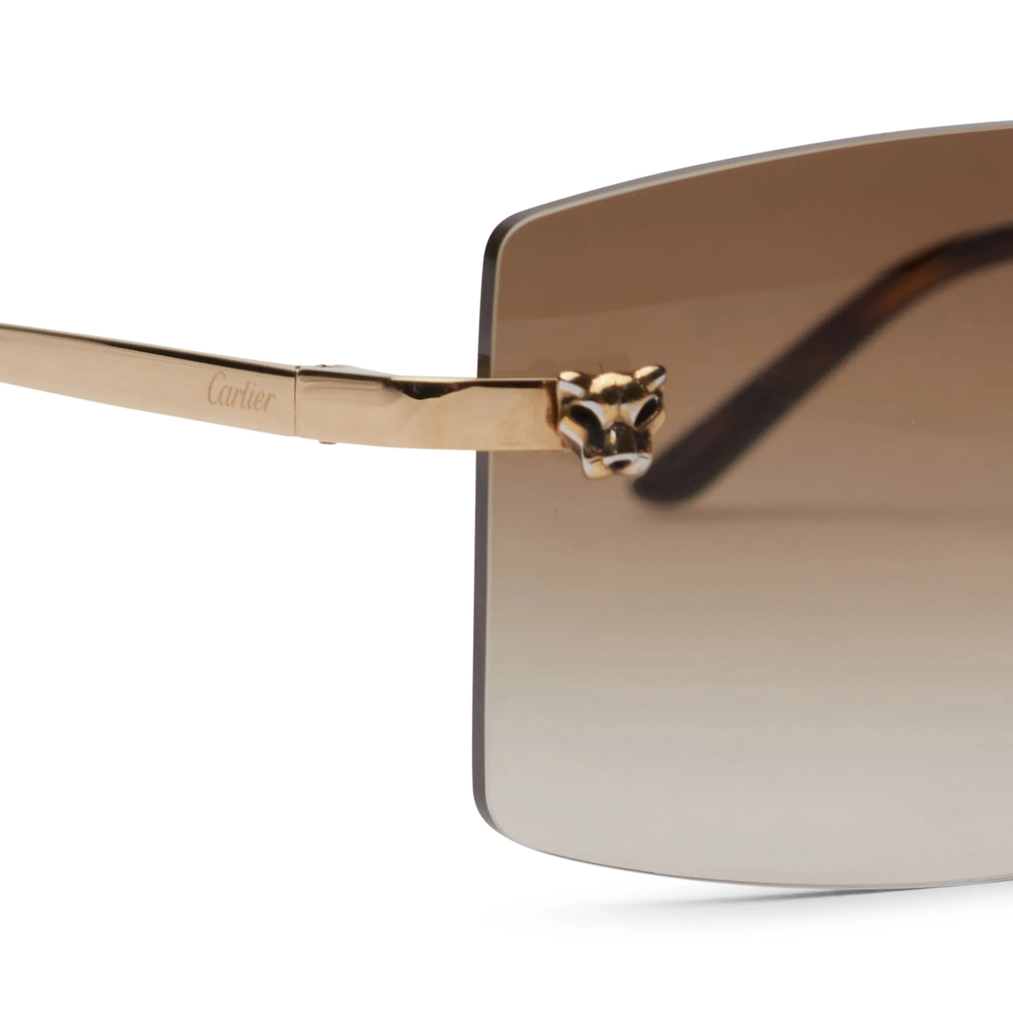 Cartier Eyewear Custom CT0148O-001 Panthere De Cartier Rimless Sunglasses