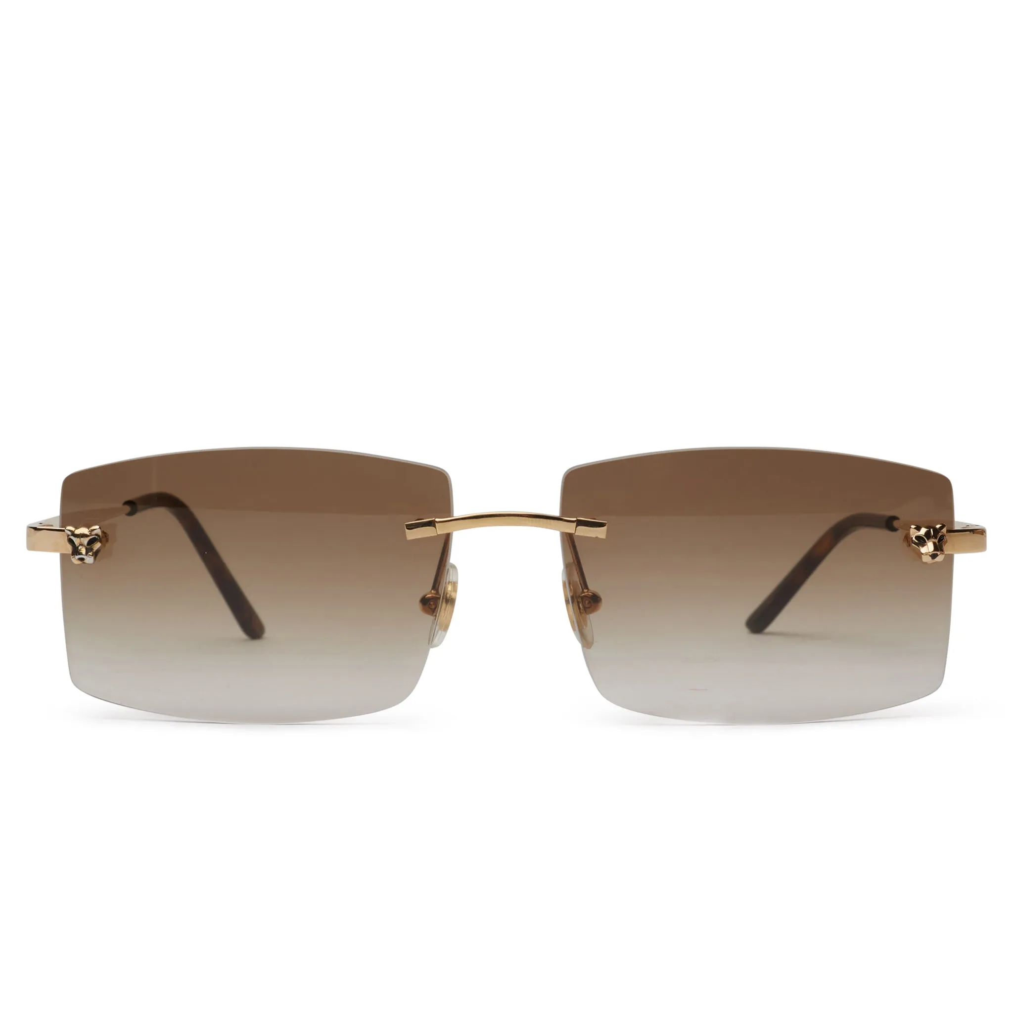 Cartier Eyewear Custom CT0148O-001 Panthere De Cartier Rimless Sunglasses