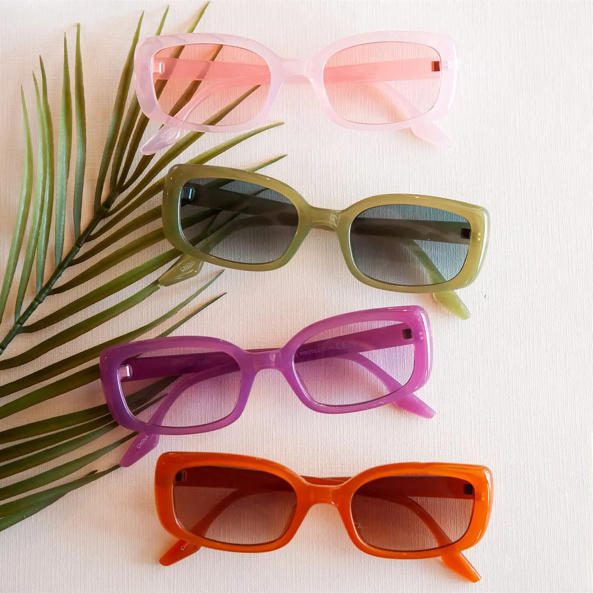 Catalina Small Rectangle Sunglasses | Colorful Acetate Sunglasses | Trendy Small Framed Sunnies