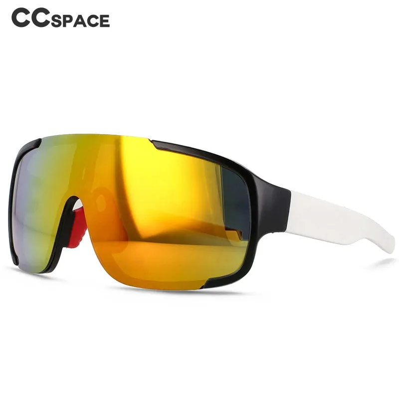 CCspace Unisex Full Rim Oversized Rectangle Goggle Resin Frame Sunglasses 54511