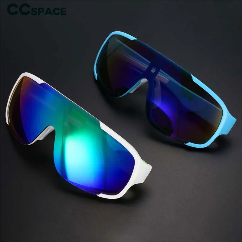 CCspace Unisex Full Rim Oversized Rectangle Goggle Resin Frame Sunglasses 54511