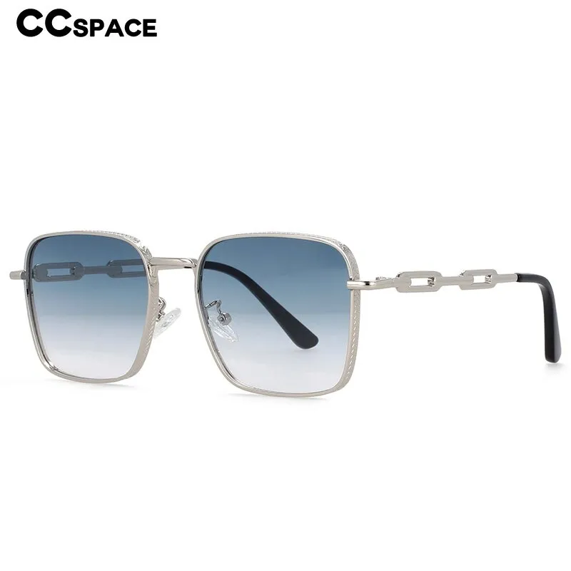 CCspace Unisex Full Rim Rectangle Resin Alloy Frame Sunglasses 54448