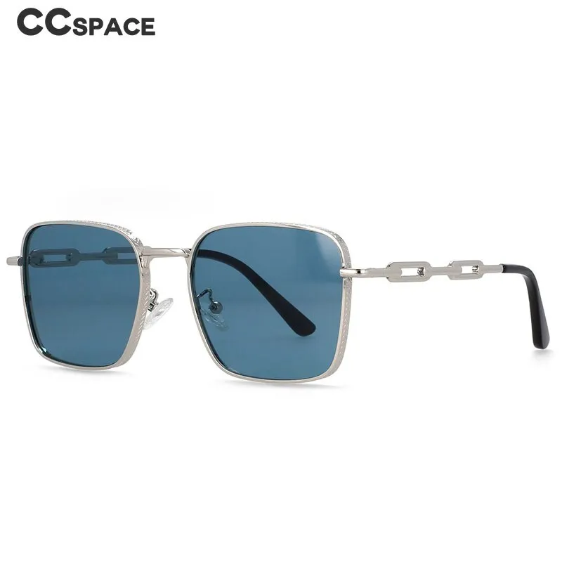 CCspace Unisex Full Rim Rectangle Resin Alloy Frame Sunglasses 54448