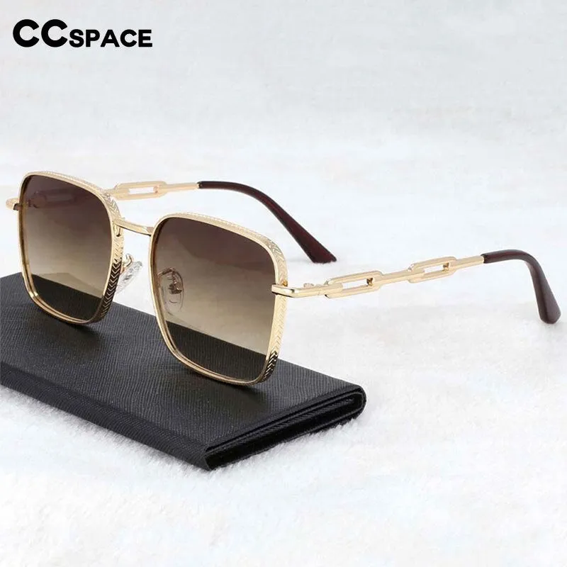 CCspace Unisex Full Rim Rectangle Resin Alloy Frame Sunglasses 54448