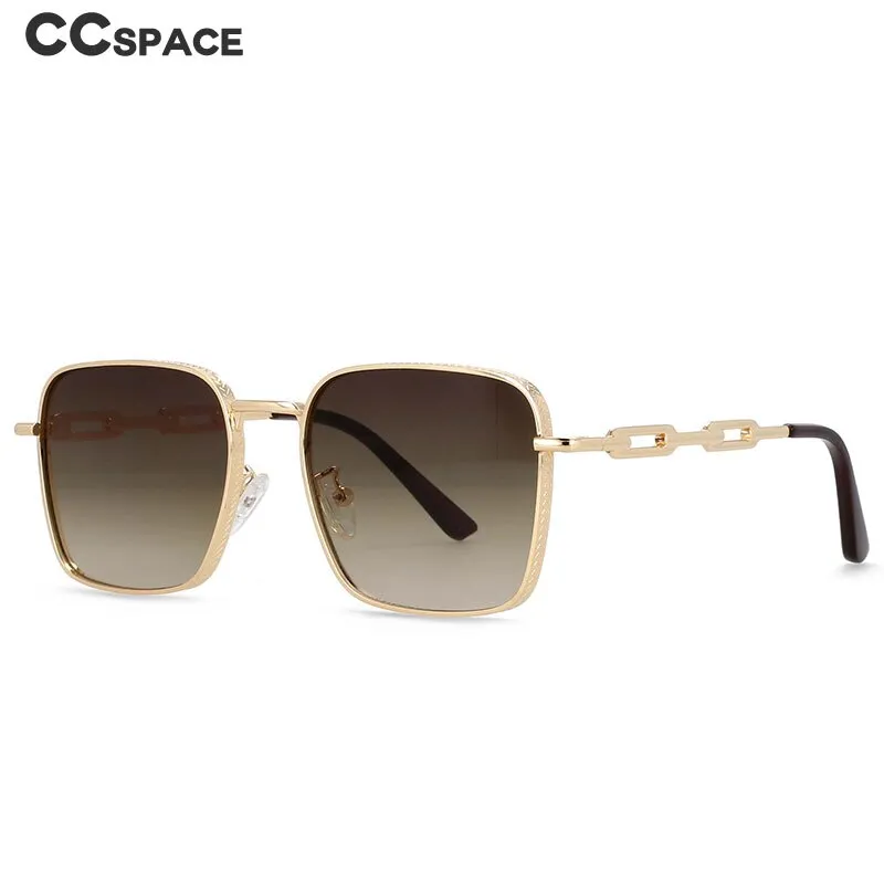 CCspace Unisex Full Rim Rectangle Resin Alloy Frame Sunglasses 54448