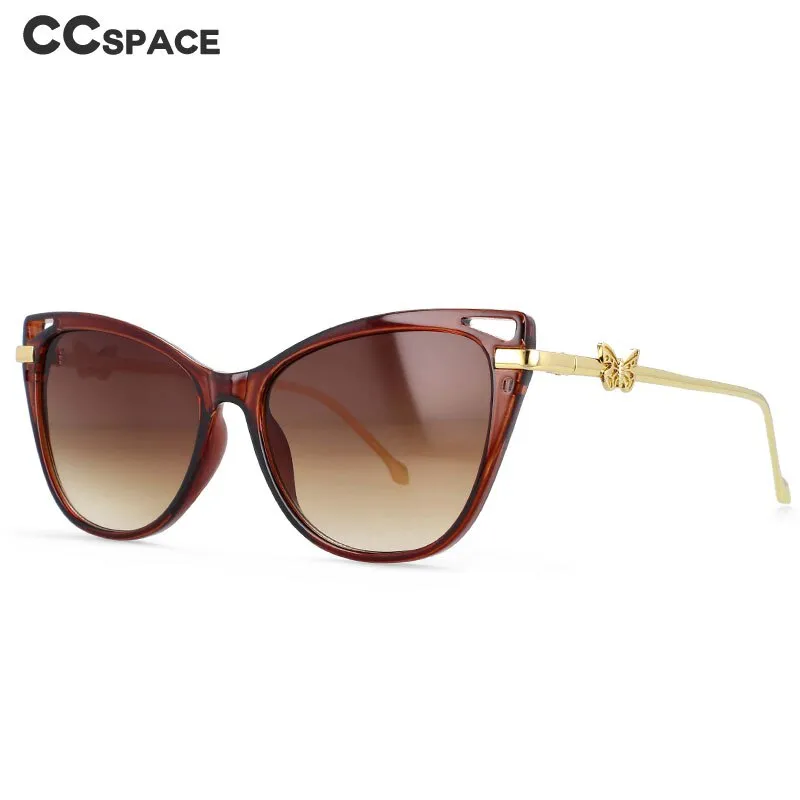 CCspace Women's Full Rim Butterfly Cat Eye Resin Frame Gradient Lens Sunglasses 54215