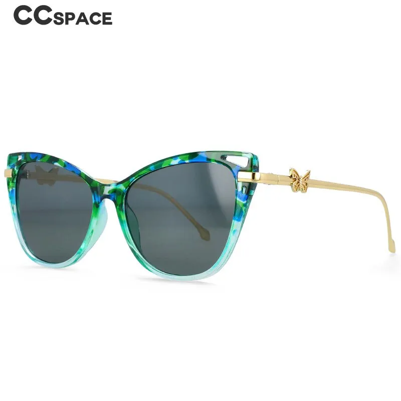 CCspace Women's Full Rim Butterfly Cat Eye Resin Frame Gradient Lens Sunglasses 54215