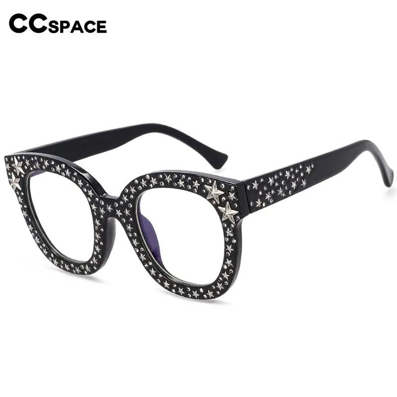 CCspace Women's Full Rim Cat Eye Square Acetate Frame Sunglasses 45261