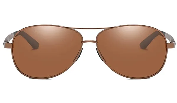 Classy Men Brown Polarized Pilot Sunglasses