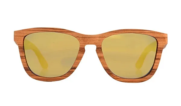 Classy Men Gold Polarized Bamboo Wood Sunglasses