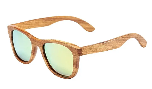 Classy Men Gold Polarized Bamboo Wood Sunglasses