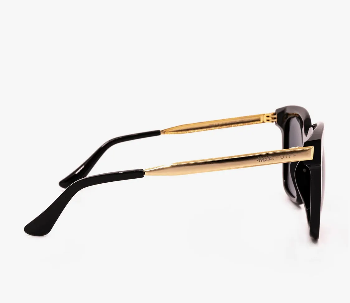 DIFF Sunglasses - H.E.R Bella Black with Gold