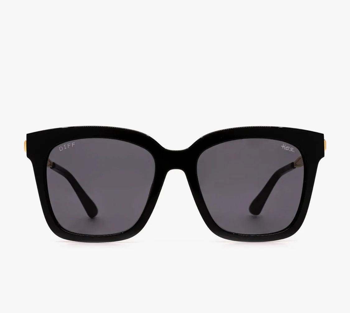 DIFF Sunglasses - H.E.R Bella Black with Gold