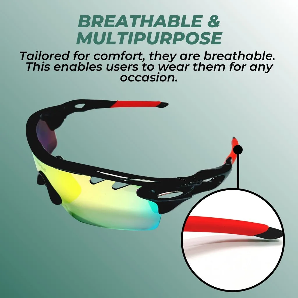 Durable Sport Sunglasses with Interchangeable Lenses - Verpeak