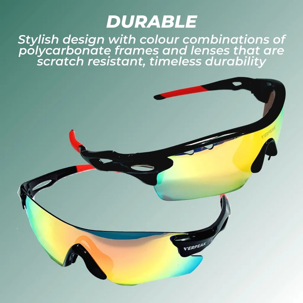 Durable Sport Sunglasses with Interchangeable Lenses - Verpeak