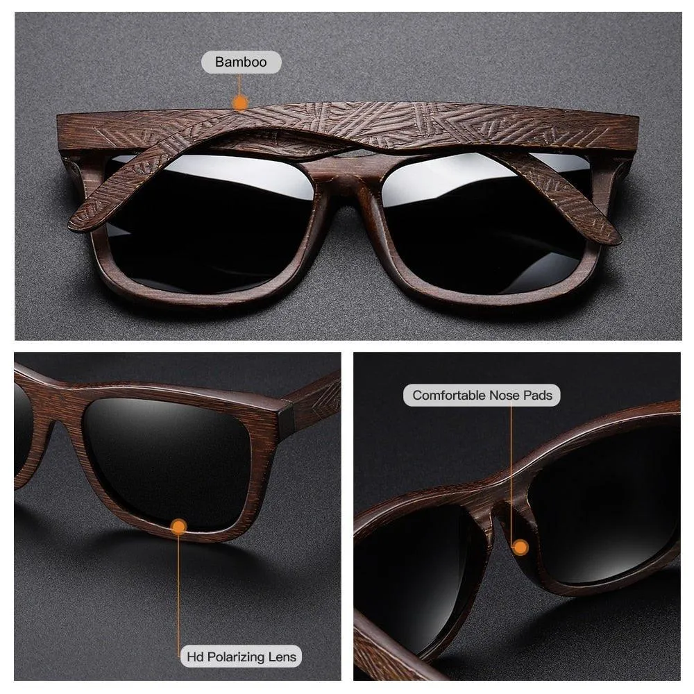 Eco-Friendly Handmade Bamboo Sunglasses with Gift Box - Stylish & Sustainable Eyewear