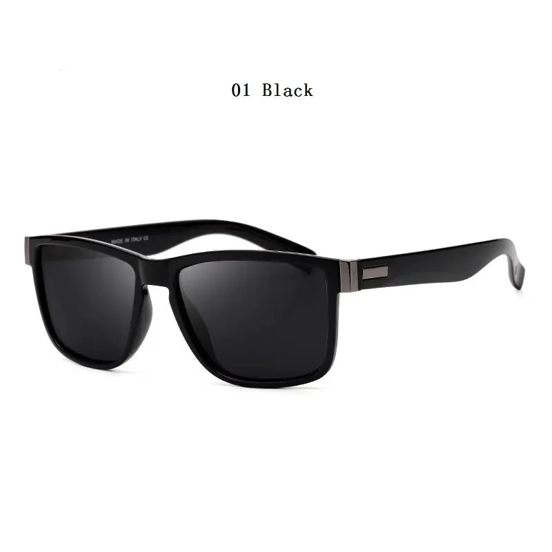 Fashion Pattern Square Vintage Polarized Sunglasses For Men Women Cozy Wrap Driving Sun Glasses Anti-glare Fishing Male Eyewear