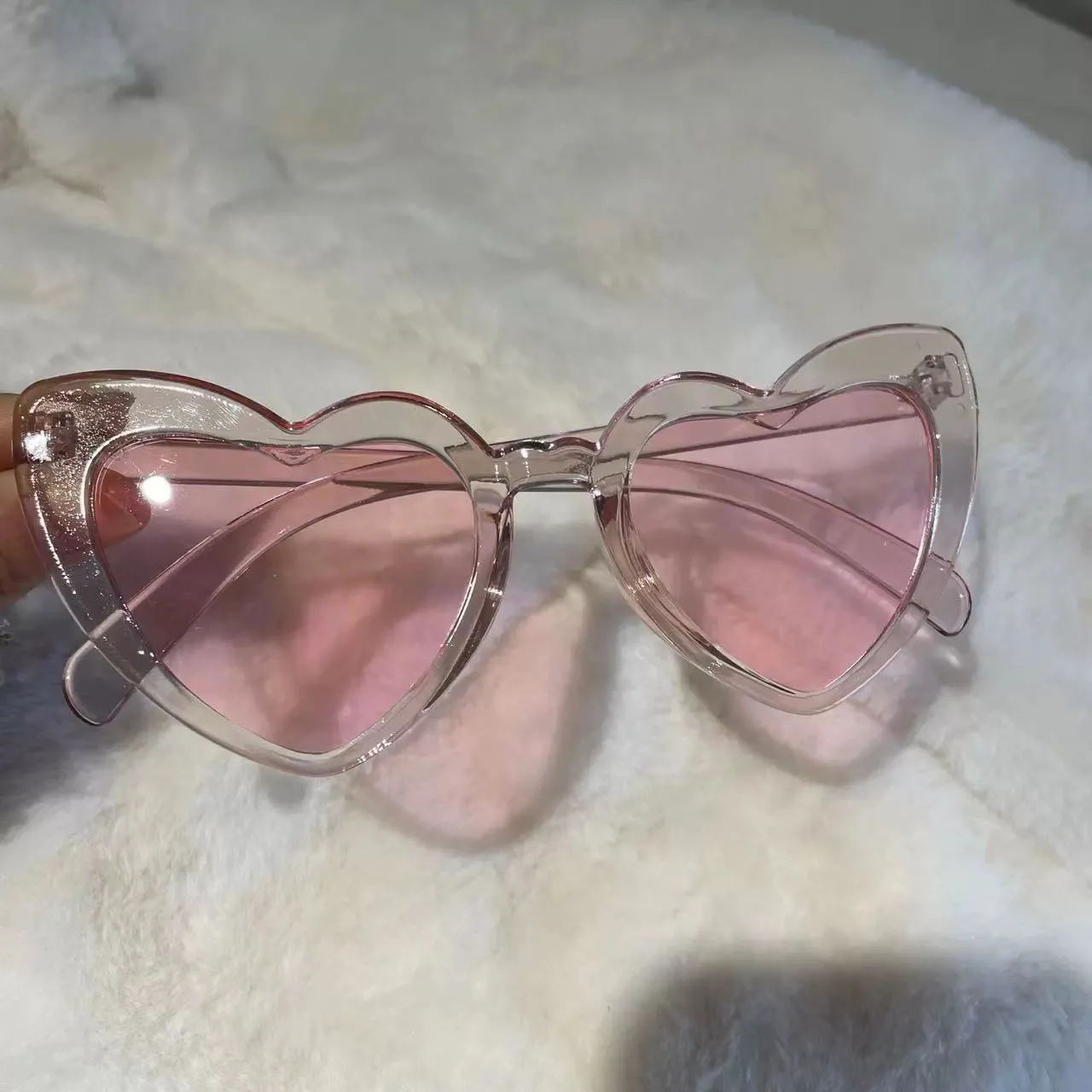 Glasses Retro Female Peach Heart Sand Carving Birthday Sunglasses