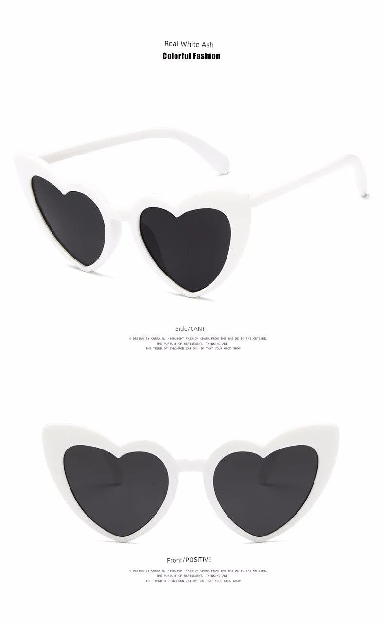 Glasses Retro Female Peach Heart Sand Carving Birthday Sunglasses