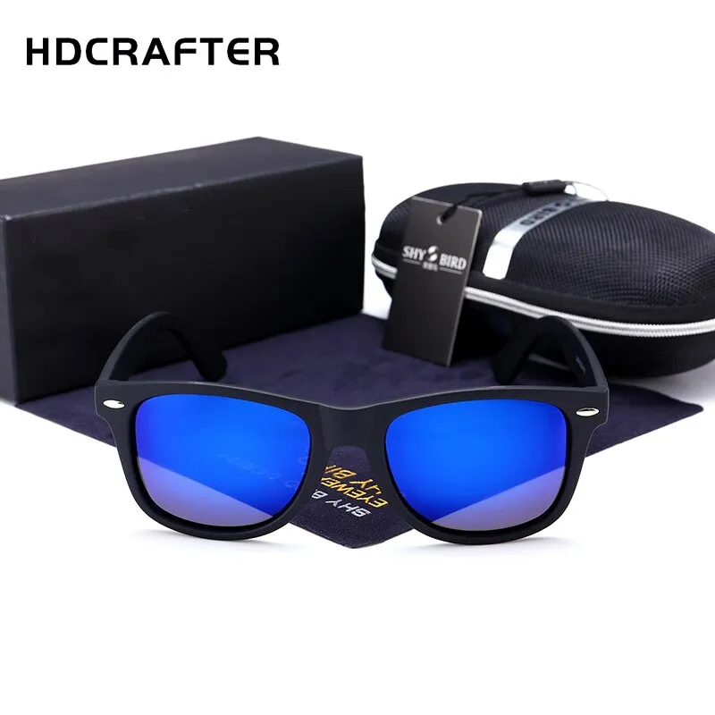 Hdcrafter Unisex Full Rim Square Acetate Frame Polarized Sunglasses 2140