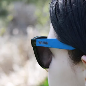 Hybrid Skatedeck Wanderer Sunglasses with Escalator Blue Temple by WUDN