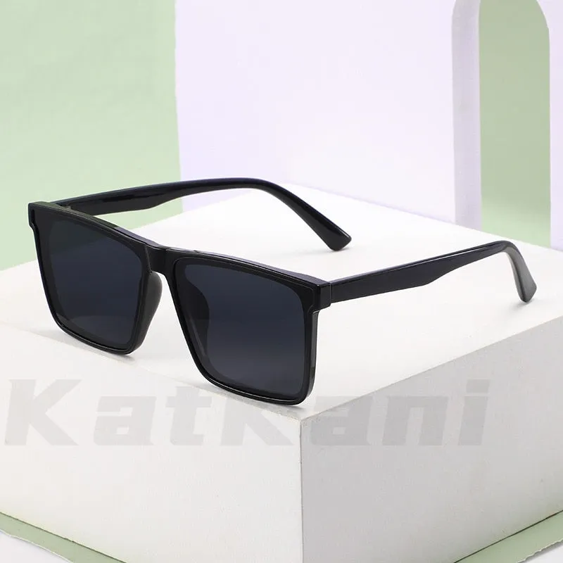 KatKani Men's Full Rim TR 90 Resin Square Frame Polarized Sunglasses K808