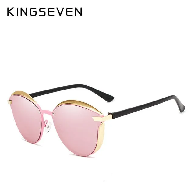 Kingseven Brand Design Cat Eye Sunglasses Women Polarized Alloy Frame Tr90 N-7824F1