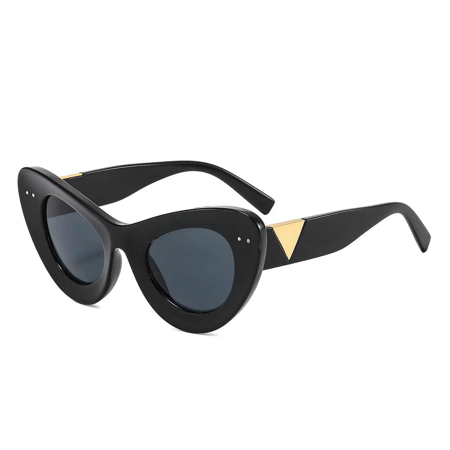 Luminara - Retro Round Cat Eye Women Fashion Sunglasses