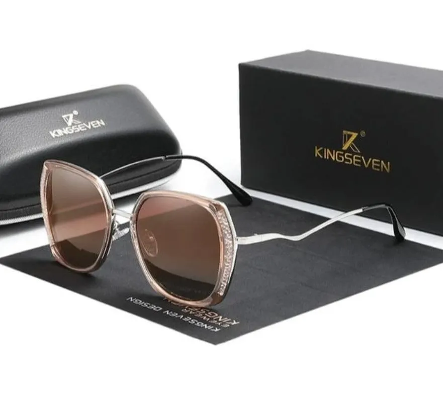 Luxury Brand Design Gradient Polarized Lens Butterfly Style Sunglasses