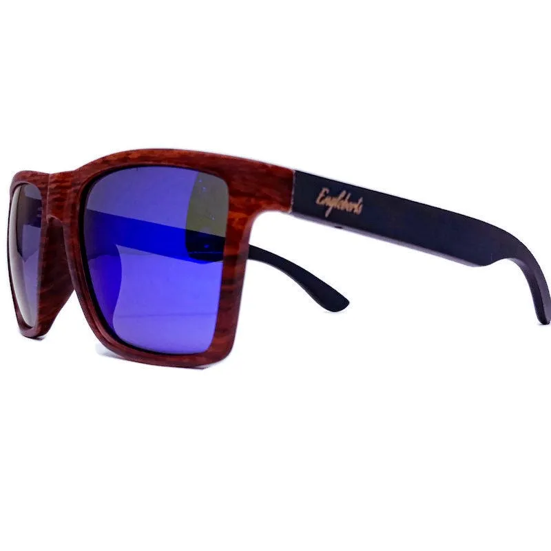 Oak Bamboo Sunglasses with Blue Polarized Lenses