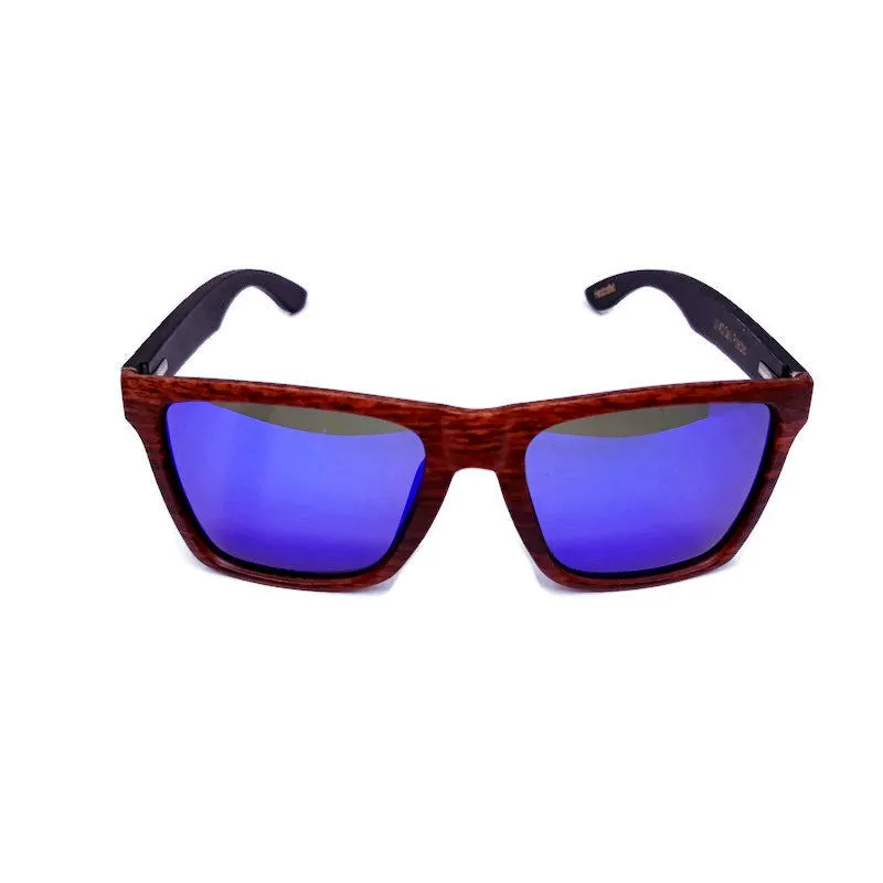 Oak Bamboo Sunglasses with Blue Polarized Lenses