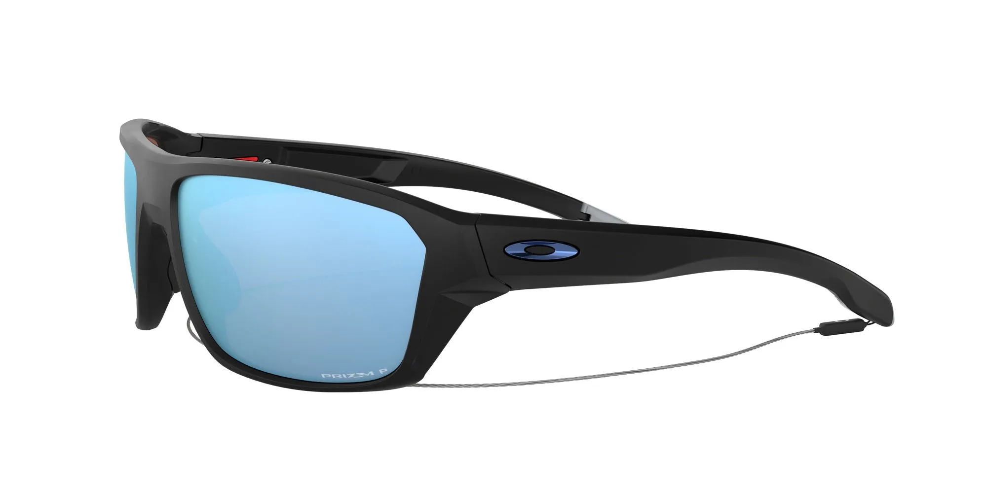 Oakley Mens Split Shot Matte Black Frame - Prizm Deep Water Lens - Polarized Sunglasses