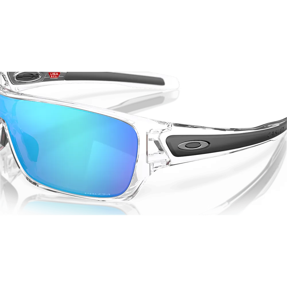 Oakley Turbine Rotor Sunglasses - Prizm Sapphire Lenses (Polished Clear Frame)