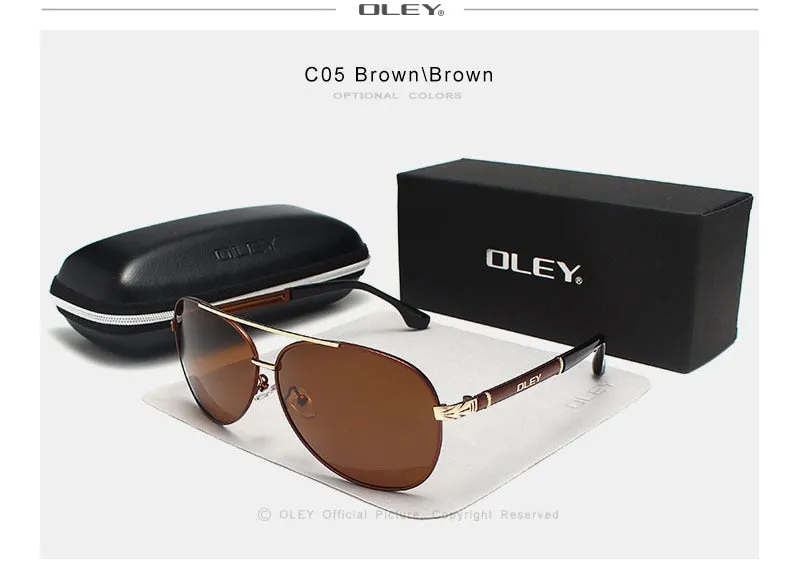 Oley Brand Sunglasses Men Polarized Classic Pilot Fishing Driving Y7005