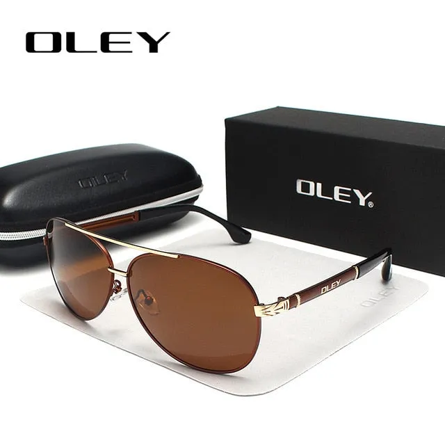 Oley Brand Sunglasses Men Polarized Classic Pilot Fishing Driving Y7005