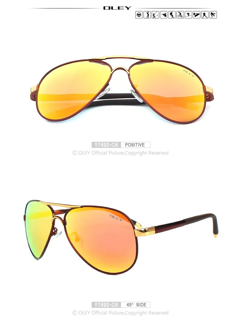 Oley Brand Unisex Polarized Sunglasses Men Women Driving Coating Spectacles Y7492