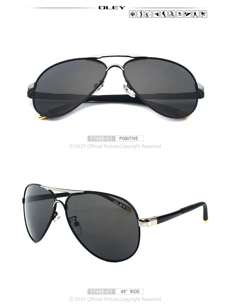 Oley Brand Unisex Polarized Sunglasses Men Women Driving Coating Spectacles Y7492