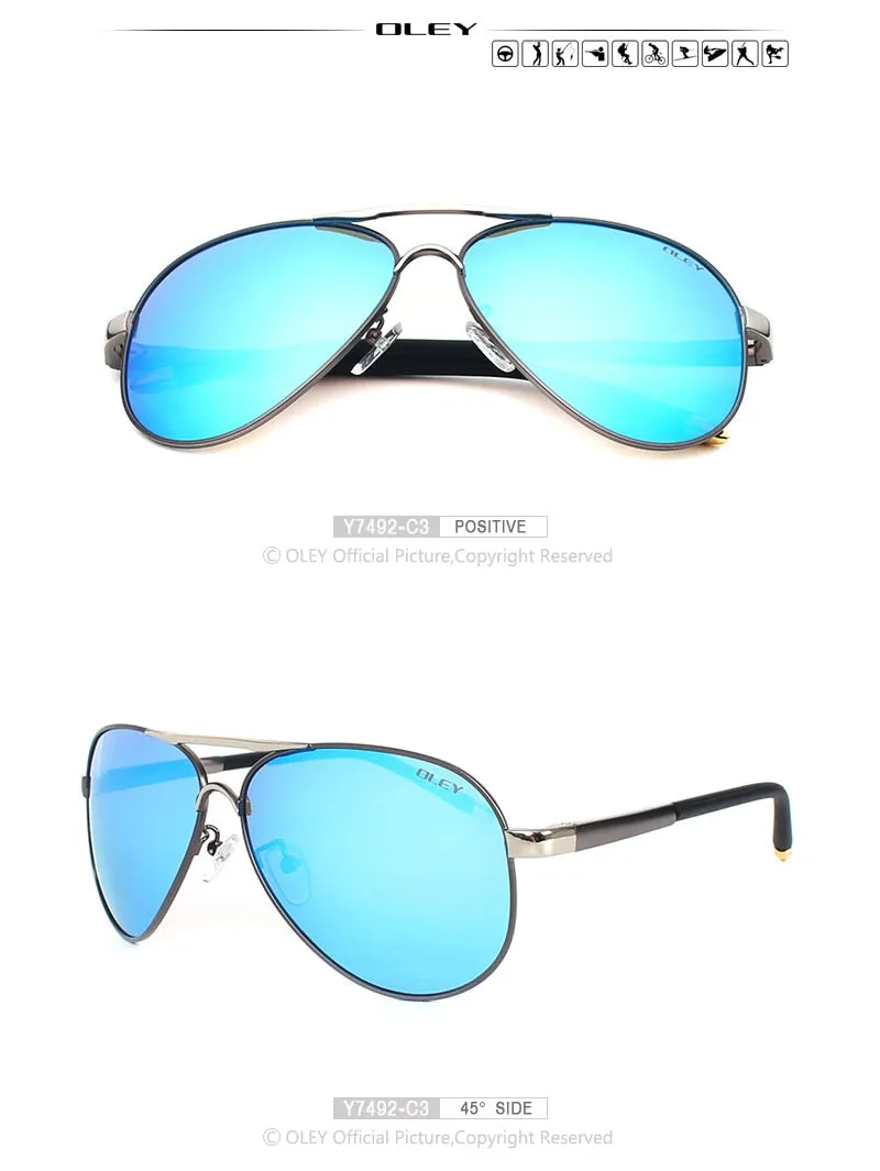 Oley Brand Unisex Polarized Sunglasses Men Women Driving Coating Spectacles Y7492